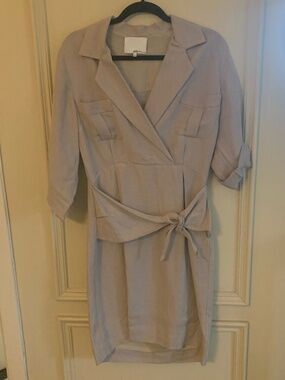 Linen Blend Safari Wrap Dress, 100% silk lining (8)